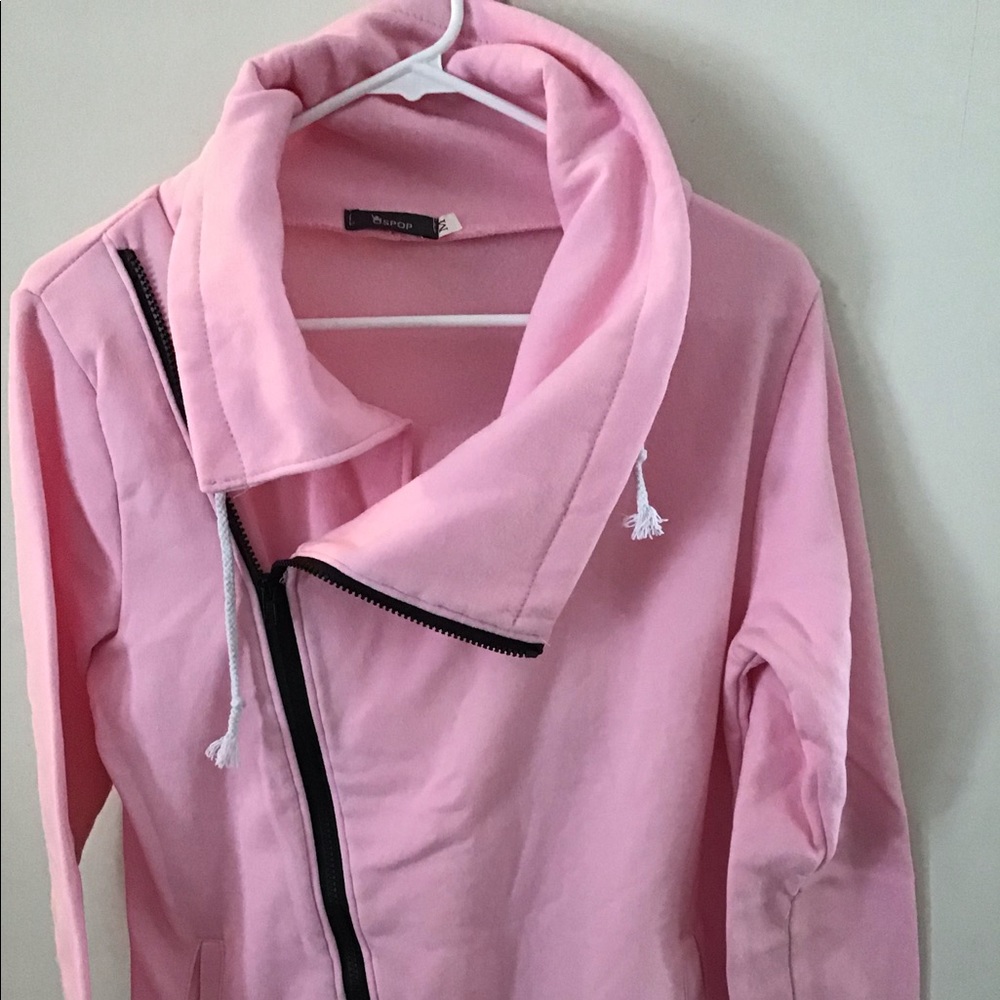 Zip-up mock-style sweater. Soft, polyester lining.